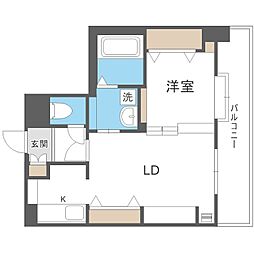 ピュア東彩館2 1LDKの間取図画像