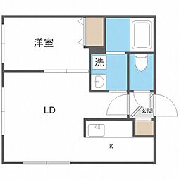 グランディー桑園 1LDKの間取図画像