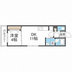 キングハウスN21W7 1LDKの間取図画像