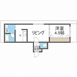 ヴィータフェリーチェトレ 1LDKの間取図画像