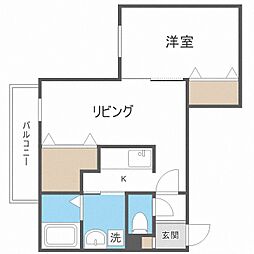 カルディーノN30 1LDKの間取図画像