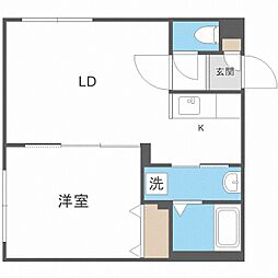 クラリス本郷通 1LDKの間取図画像