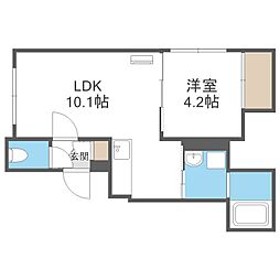 クローバー21 1LDKの間取図画像