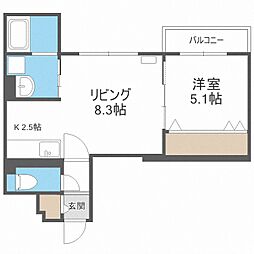 グランメールシャリテ 1LDKの間取図画像