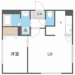 パーチェ宮の森 1LDKの間取図画像