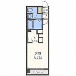 グレースコート北18条 1Kの間取図画像