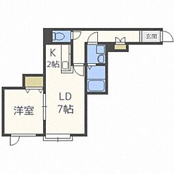 ケントハウス3 1LDKの間取図画像