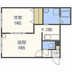 クチュール琴似35 1LDKの間取図画像