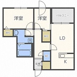 M-STYLE.STELLA 2LDKの間取図画像