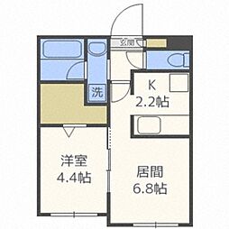 フロレスタ43° 1LDKの間取図画像