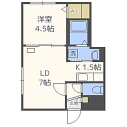 シティレジデンス西町南 1LDKの間取図画像