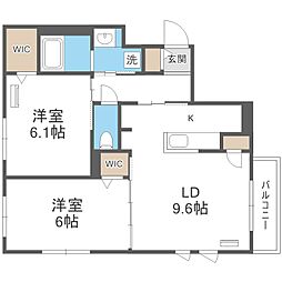 札幌市中央区北二条東8丁目マンション 2LDKの間取図画像