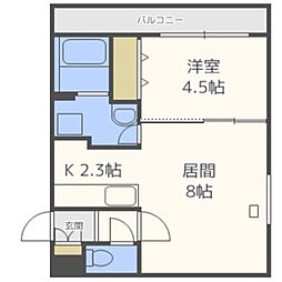 クレド・ヒルズ 1LDKの間取図画像