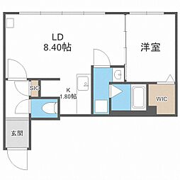 S-FORT月寒 1LDKの間取図画像