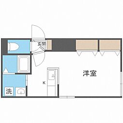 トラストコート北九条 1Kの間取図画像