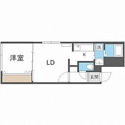 ワイズフェリーチェ南郷 1LDKの間取図画像