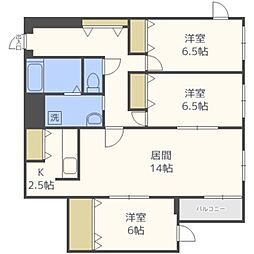 クラリス南9条 3LDKの間取図画像