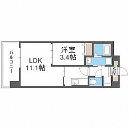 イリオス中島公園 1LDKの間取図画像