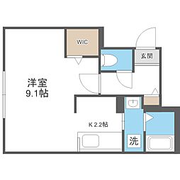 ファランドール大通り東1 1Kの間取図画像