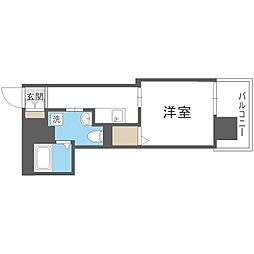 レジディア南一条 1Kの間取図画像