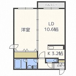 ピュア・ステージ円山 1LDKの間取図画像