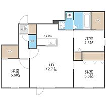 ＧＬＡＳＳ　ＭＡＲＥ　ＨＡＣＨＩＫＥＮ  ｜ 北海道札幌市西区八軒五条東4丁目（賃貸マンション3LDK・3階・70.11㎡） その2