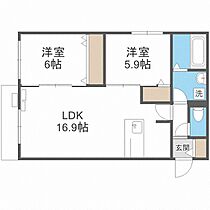 ＮＯＥＲＵ宮の沢  ｜ 北海道札幌市西区宮の沢二条4丁目（賃貸マンション2LDK・2階・62.37㎡） その2