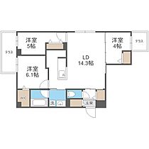 Ｓ－ＲＥＳＩＤＥＮＣＥ東札幌ａｚｕｒｅ  ｜ 北海道札幌市白石区東札幌六条2丁目（賃貸マンション3LDK・1階・70.59㎡） その2