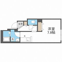 ファランドール幌平橋 4階1Kの間取り