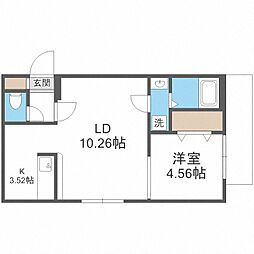 アスールドーム前 3階1LDKの間取り