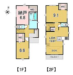 西都賀賃貸戸建 3LDKの間取り
