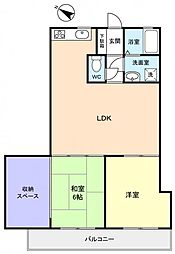 ラレーブ北習志野 4階2LDKの間取り