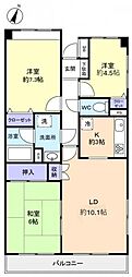 習志野台野村ハイツ 2階3LDKの間取り