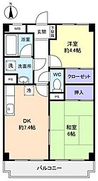 ラ・フォレ薬円台 3階2DKの間取り