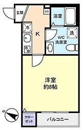 ＳＲ北習志野 1階1Kの間取り