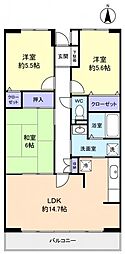 ルーチェ緑が丘A棟 3LDKの間取図画像
