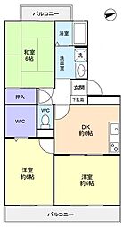 ハイツ・サンピーチＡ 3階3DKの間取り
