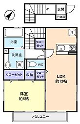 めぞん一刻館 2階1LDKの間取り