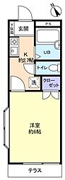 西八千代ガーデンハイツ 1階1Kの間取り