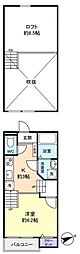 クレオ村上 2階1Kの間取り