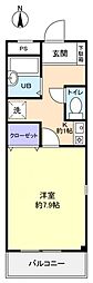 ロフティーグリーン2 1Kの間取図画像