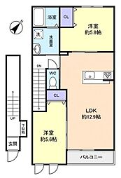 ノアール 2LDKの間取図画像