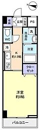 プログレス花通 1Kの間取図画像