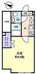 KEIAI RESIDENCE 北習志野 1Kの間取図画像