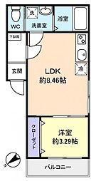 LD八千代中央 1LDKの間取図画像