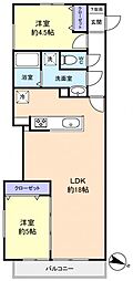 ミリアビタ習志野駅前 2LDKの間取図画像