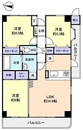 ラフィーネ八千代 3LDKの間取図画像