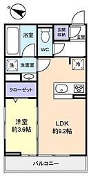 jyuto習志野台2 1LDKの間取図画像