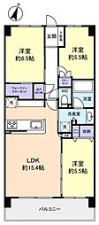 リビオシティ船橋北習志野 3LDKの間取図画像
