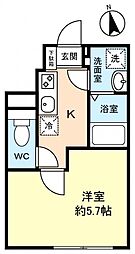 ノーム緑が丘 1Kの間取図画像